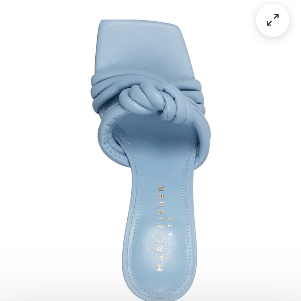 Marc Fisher Blue Knotted Slide Sandals